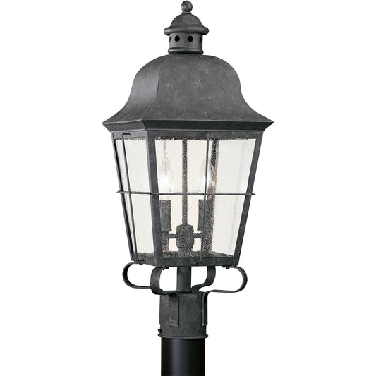 Chatham Two Light Outdoor Post Lantern by Visual Comfort & Co.. Made from brass in a traditional style.