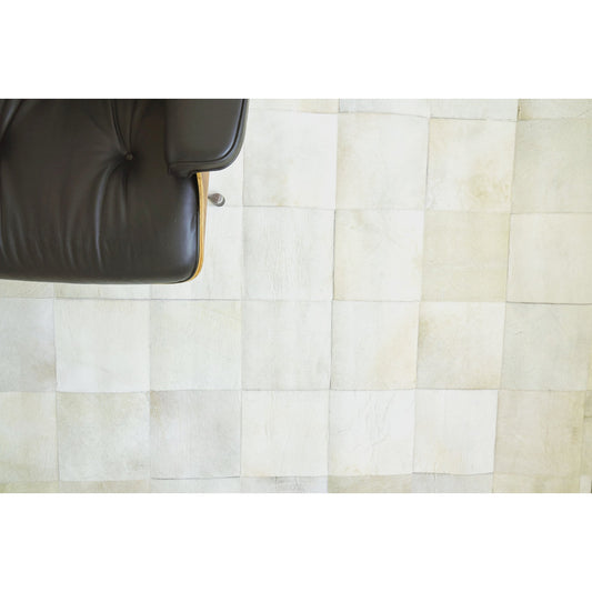 Natural Hide Rug - White by Exquisite Rugs in white. Made from leather hide in a unique style.