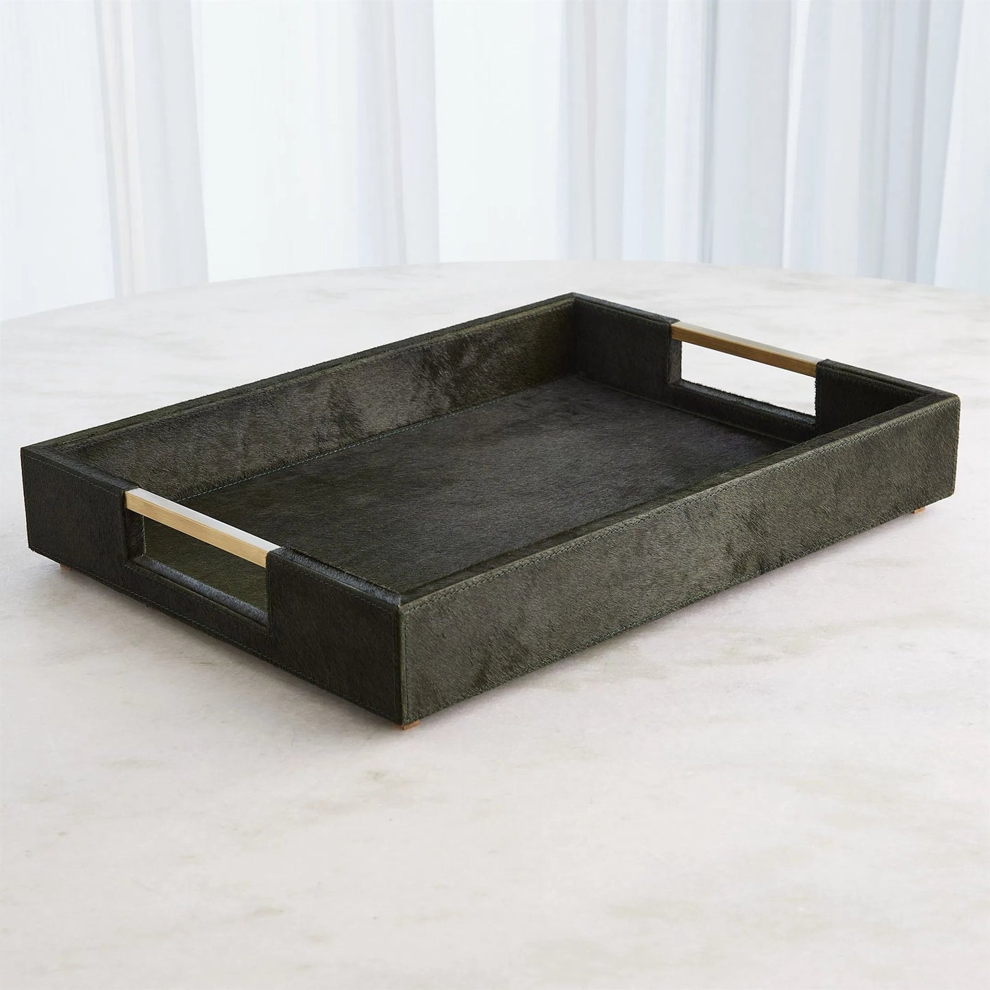 005 SI-2324182,SI-2324183 | Additional Silo | Posh Tray by Global Views in green and brass. Made from unique in a unique style.