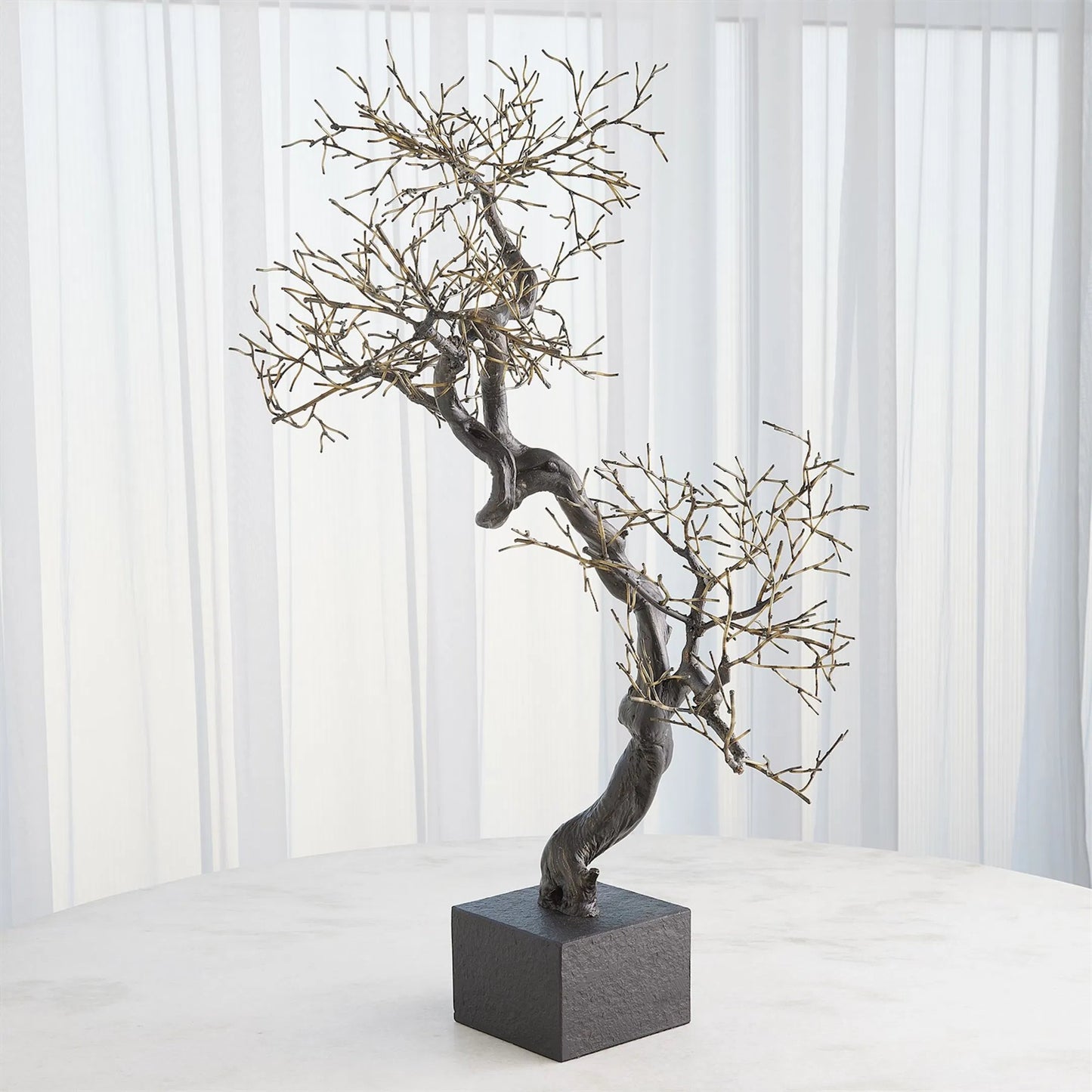 002 SI-2323656 | Lifestyle | Fuyuki Tree by Global Views in natural, black, bronze and marble. Made from unique in a modern style.