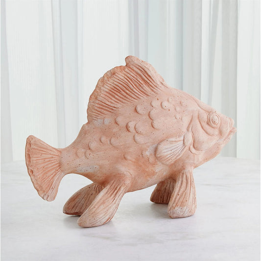 Sunfish Sculpture by Global Views in terracotta. Made from unique in a coastal style.
