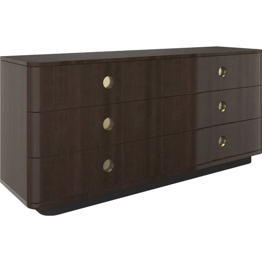 Bachelor Dresser by Caracole in otter gloss. Made from unique in a traditional style.