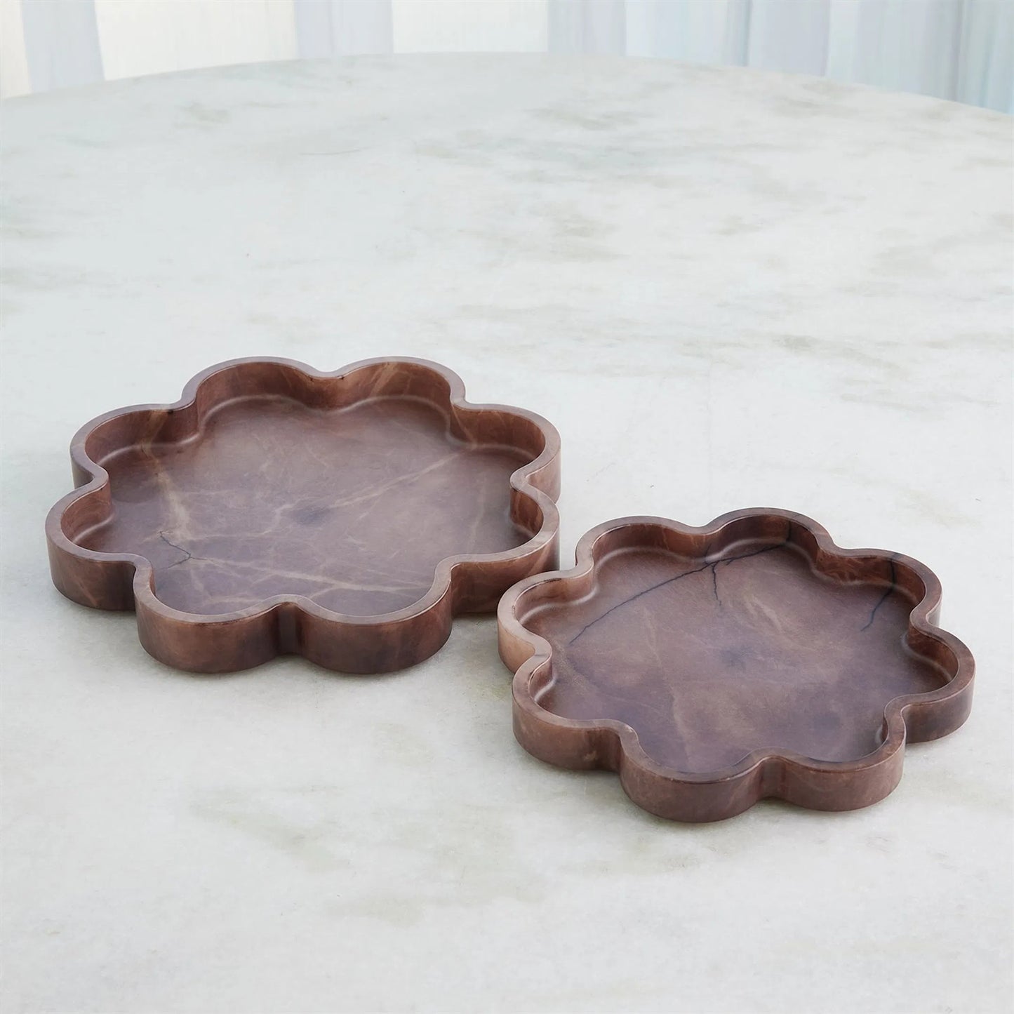 014 SI-2323378,SI-2323379 | Lifestyle | Cumulus Alabaster Tray by Global Views in ivory. Made from unique in a unique style.