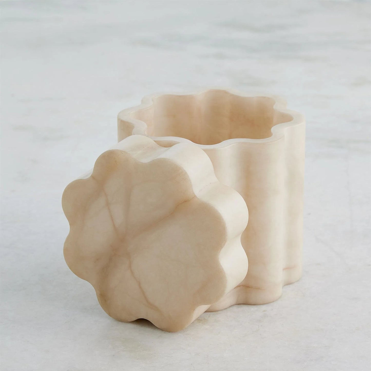 006 SI-2445778 | Additional Silo | Cumulus Alabaster Tall Box by Global Views in cream. Made from alabaster in a unique style.