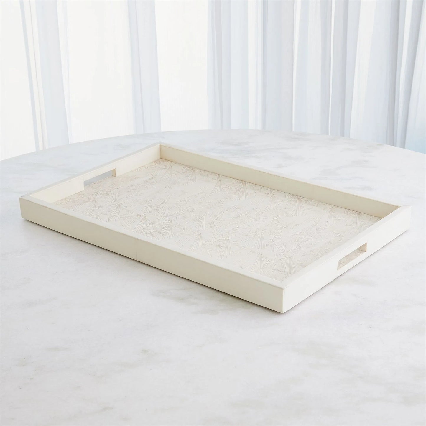 002 SI-2324349 | Lifestyle | Searchlight Tray by Global Views in beige and ivory. Made from unique in a transitional style.