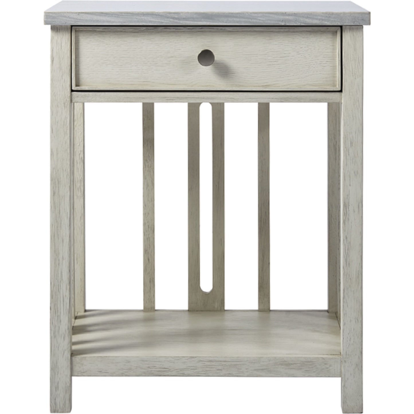 002 SR-813066 | Additional Silo | Coastal Living Bedside Table with Stone Top by Coastal Living by Universal Furniture in sandbar and brushed pewter. Made from unique in a transitional style.