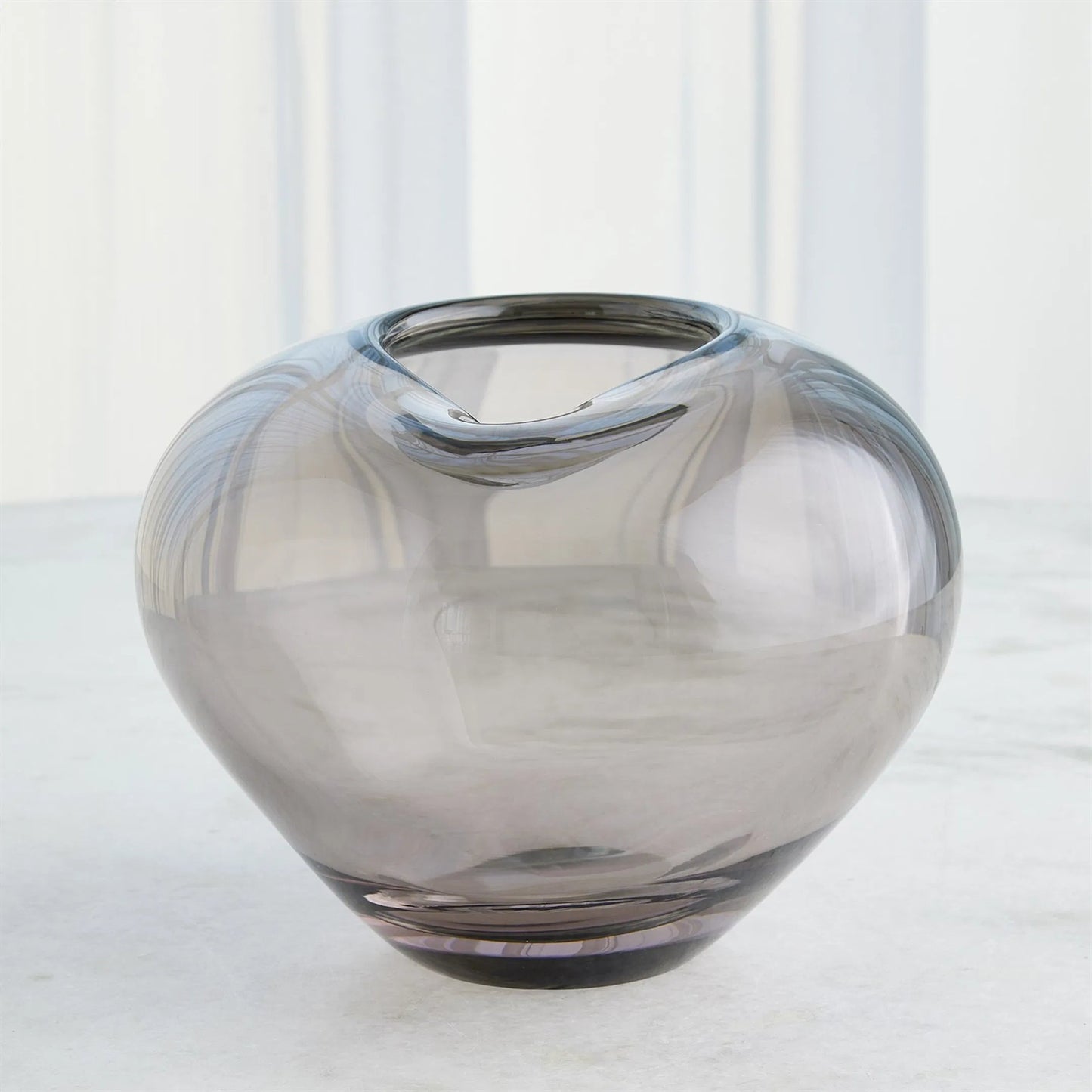 003 SI-2324643,SI-2324644 | Additional Silo | Undulating Vase by Global Views in grey. Made from unique in a unique style.