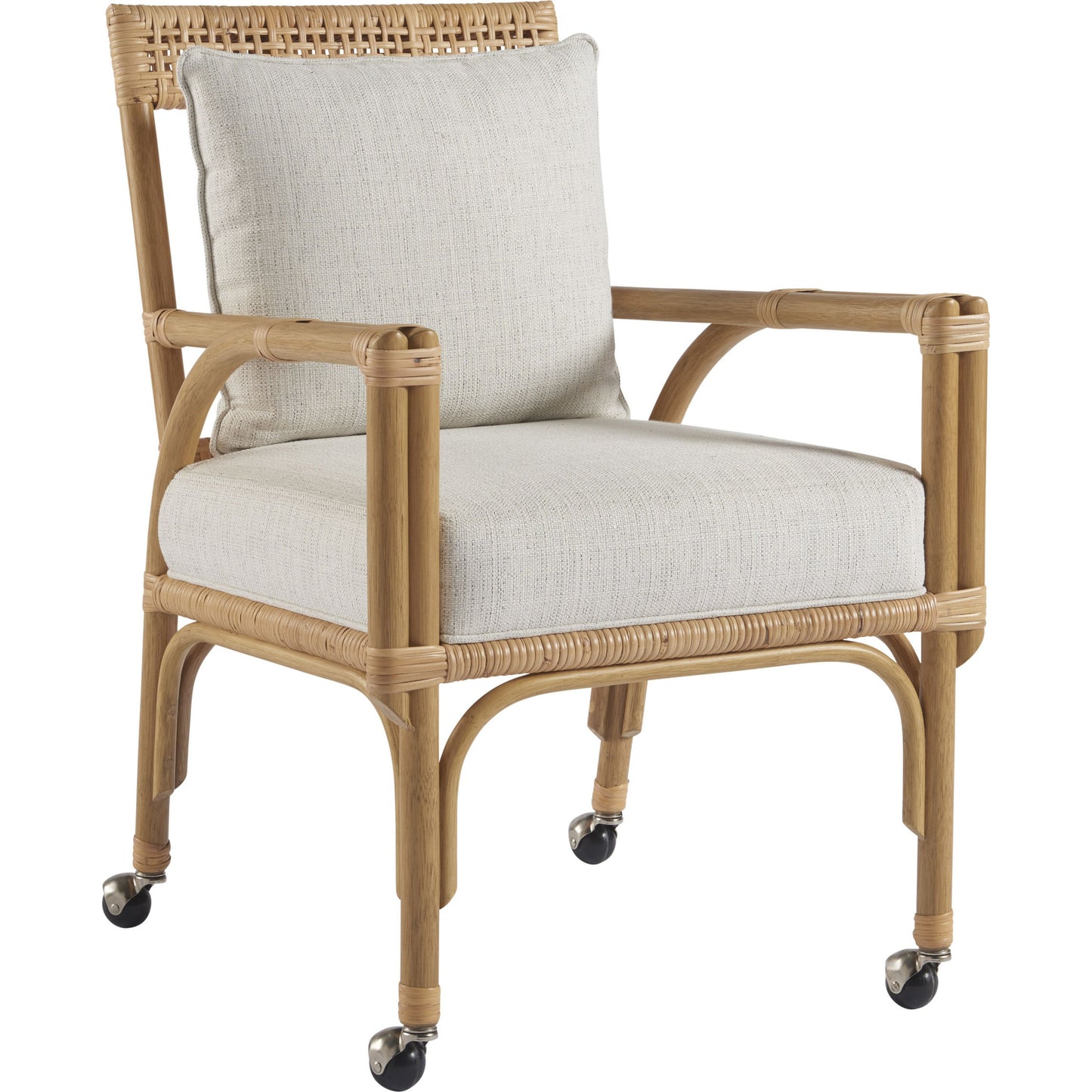 001 SR-813118 | Additional Silo | Coastal Living Newport Dining and Game Chair (Set of 2) by Coastal Living by Universal Furniture in split rattan, dover natural. Made from 96% polyester, 2% nylon, 2% cotton in a coastal style.
