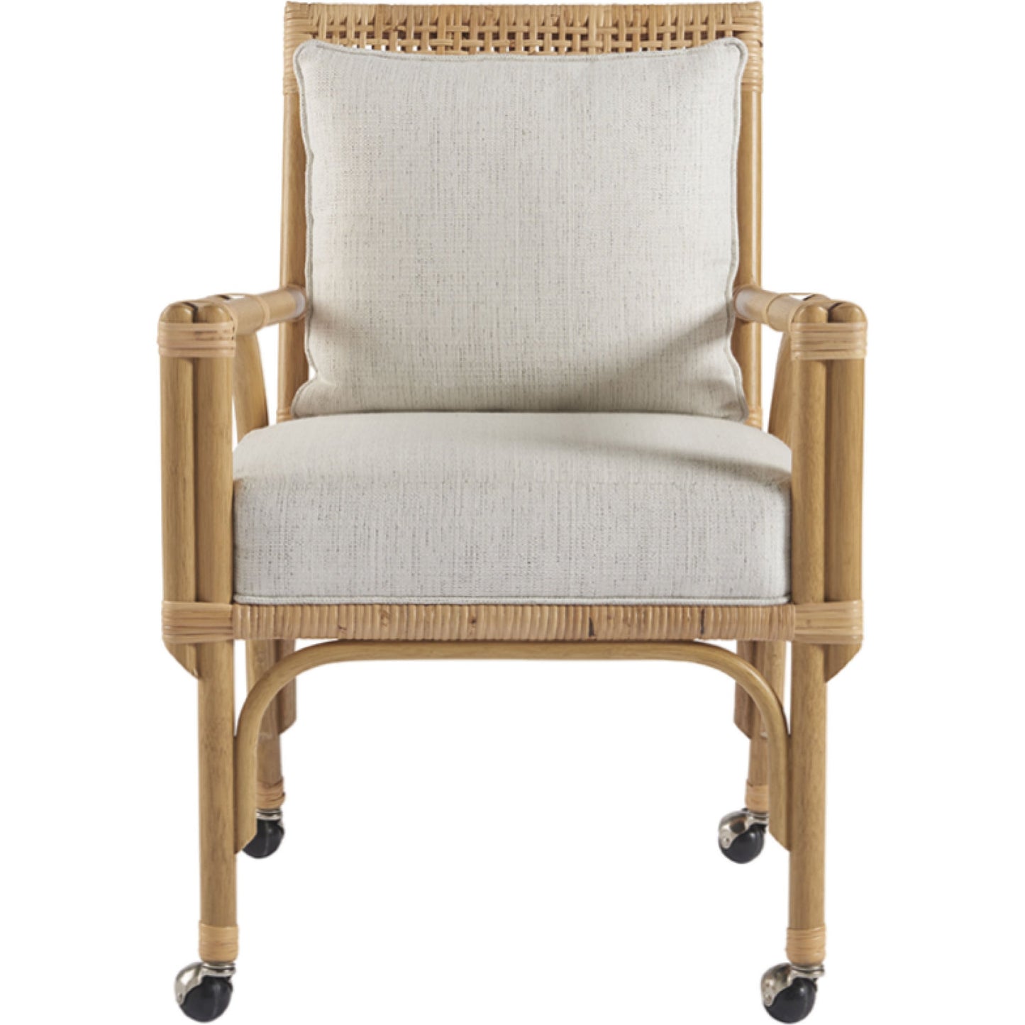002 SR-813118 | Additional Silo | Coastal Living Newport Dining and Game Chair (Set of 2) by Coastal Living by Universal Furniture in split rattan, dover natural. Made from 96% polyester, 2% nylon, 2% cotton in a coastal style.