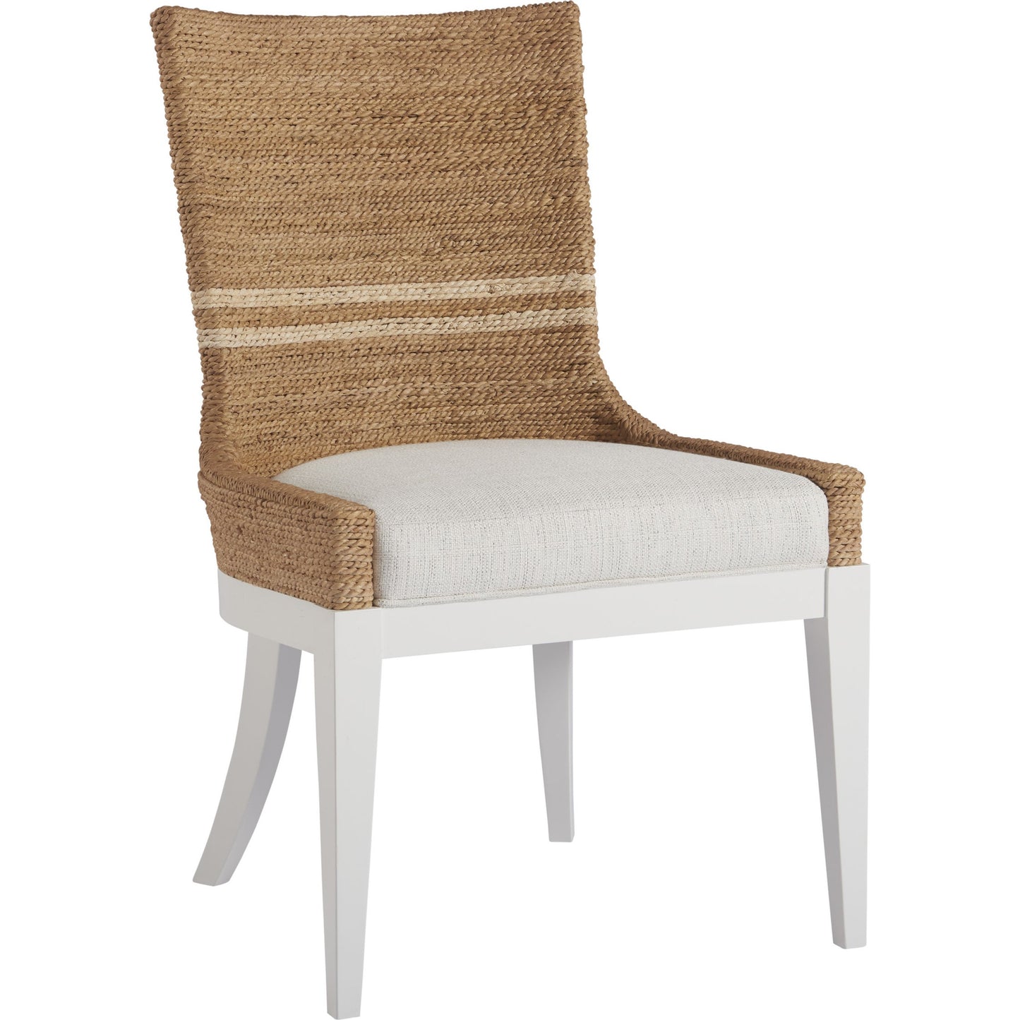 001 SR-813143 | Additional Silo | Coastal Living Siesta Key Dining Chair (Set of 2) by Coastal Living by Universal Furniture in brushed pewter and woven abaca, dover natural. Made from 96% polyester, 2% nylon, 2% cotton in a coastal style.