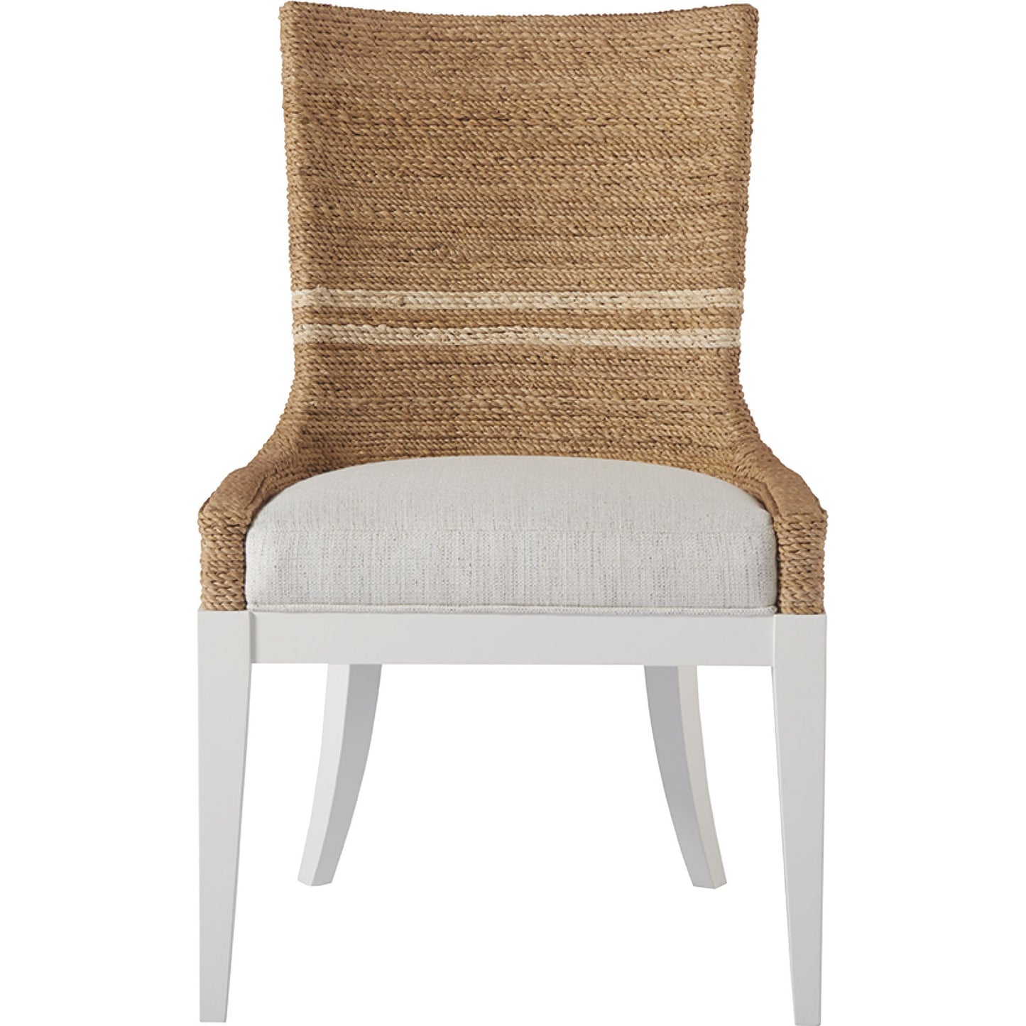 002 SR-813143 | Additional Silo | Coastal Living Siesta Key Dining Chair (Set of 2) by Coastal Living by Universal Furniture in brushed pewter and woven abaca, dover natural. Made from 96% polyester, 2% nylon, 2% cotton in a coastal style.