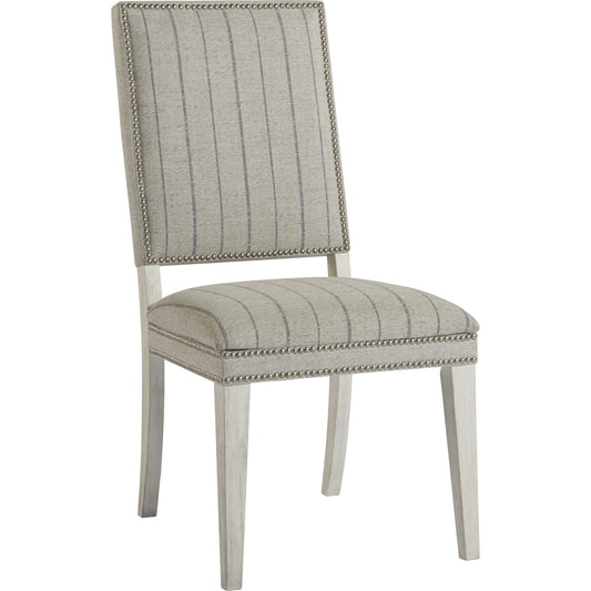 Coastal Living Hamptons Dining Chair (Set of 2) by Coastal Living by Universal Furniture in brushed pewter and sandbar. Made from 69% polyester, 14% acrylic, 10% linen, 5% cotton, 2% rayon in a transitional style.
