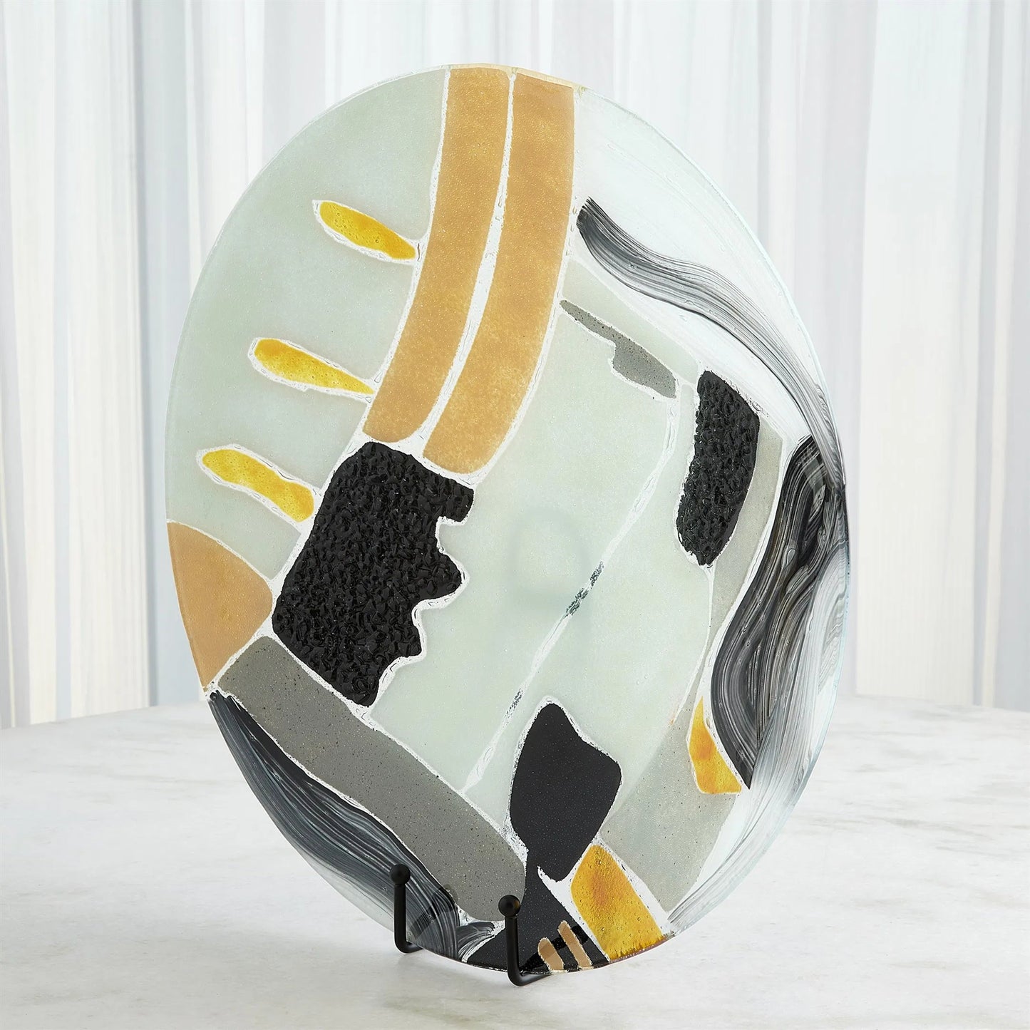 003 SI-2445672 | Additional Silo | Cashmere Glass Charger by Global Views in natural. Made from art glass in a eclectic & global style.