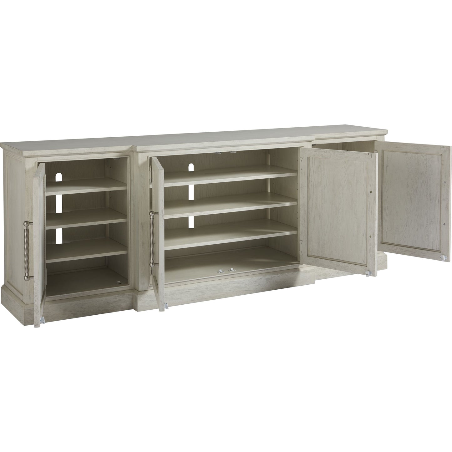 009 SR-813099 | Lifestyle | Coastal Living Entertainment Console by Coastal Living by Universal Furniture in brushed pewter and sandbar. Made from unique in a traditional style.