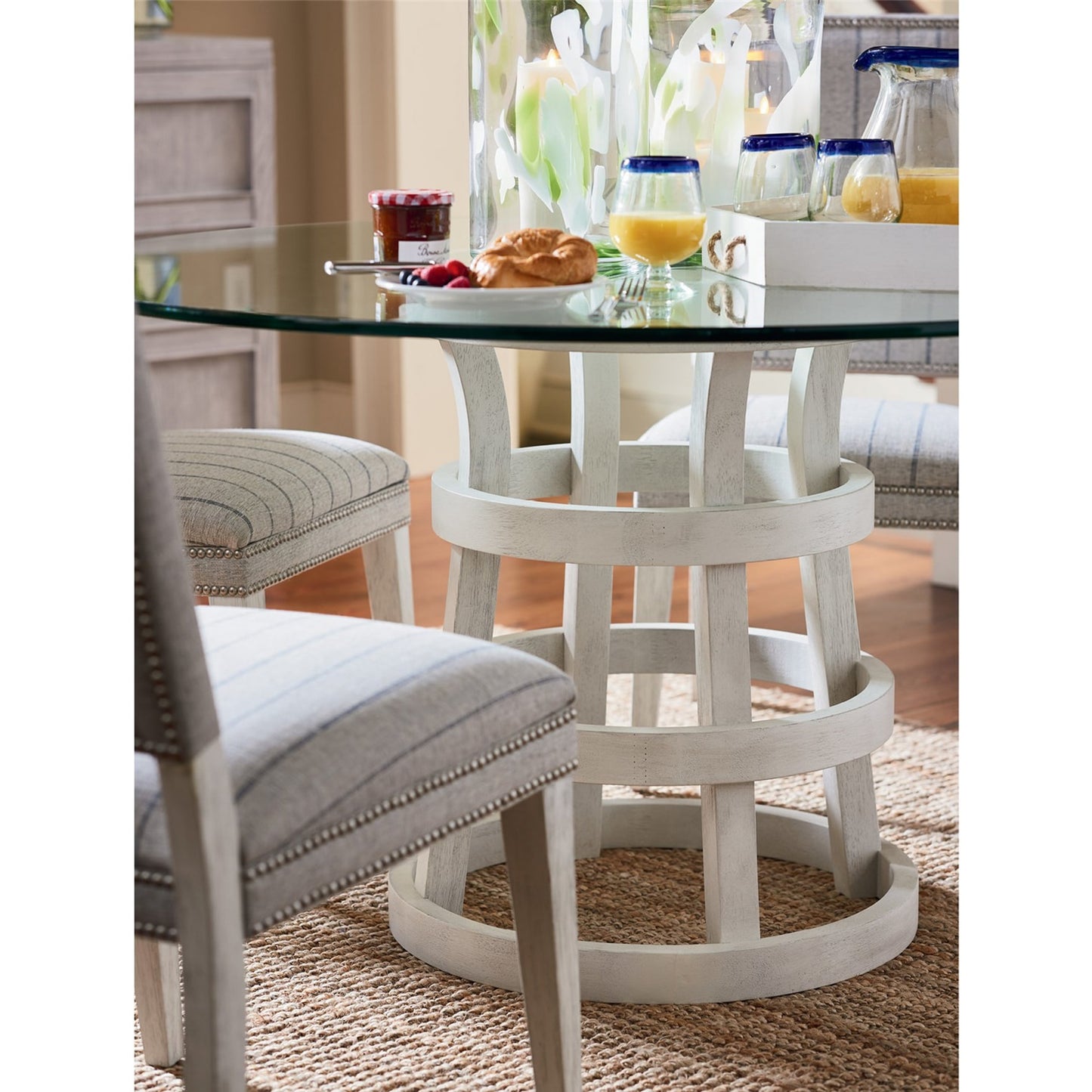 004 SR-813129 | Additional Silo | Coastal Living Round Glass Table 54" by Coastal Living by Universal Furniture in na and sandbar. Made from unique in a coastal style.