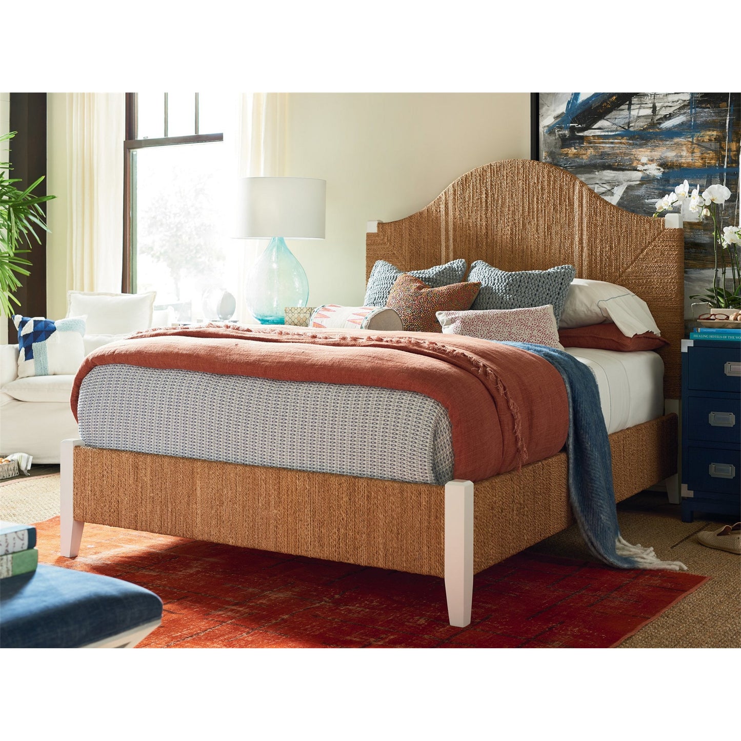 003 SR-813138,SR-813139 | Lifestyle | Coastal Living Seabrook Bed by Coastal Living by Universal Furniture in na and woven abaca, sailcloth. Made from unique in a coastal style.