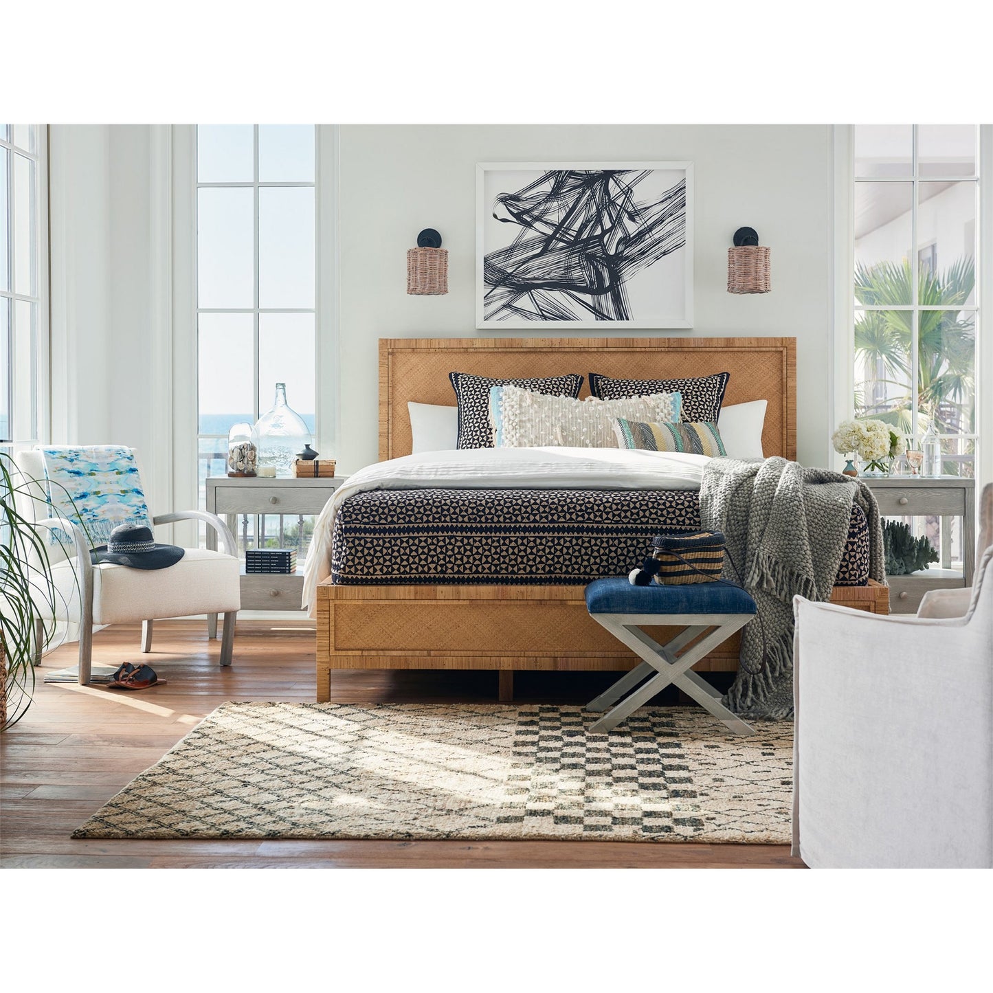 007 SR-813065 | Lifestyle | Coastal Living Bedside Table by Coastal Living by Universal Furniture in boardwalk and brushed pewter. Made from unique in a transitional style.