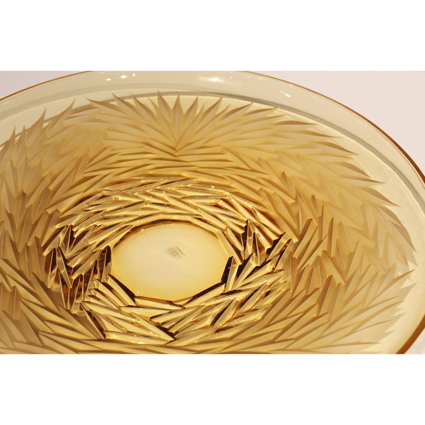 003 SI-2015868 | Closeup | Large Crystal Serving Dish by Maitland-Smith. Made from unique in a traditional style.