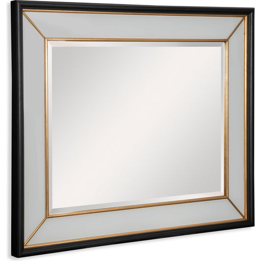 Painted Glass Mirror with Gold Details by Maitland-Smith. Made from unique in a transitional style.