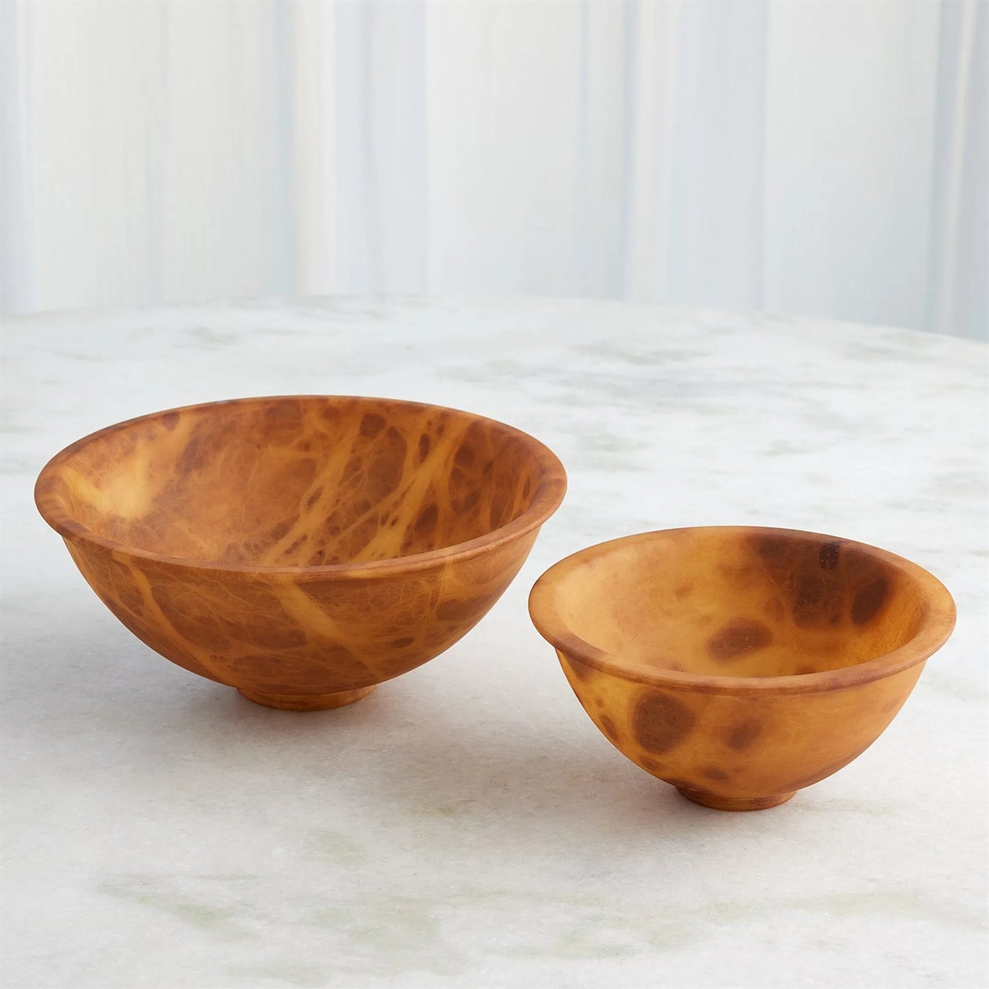 005 SI-2324035,SI-2324036 | Unknown | Oiled Alabaster Bowl by Global Views. Made from unique in a unique style.