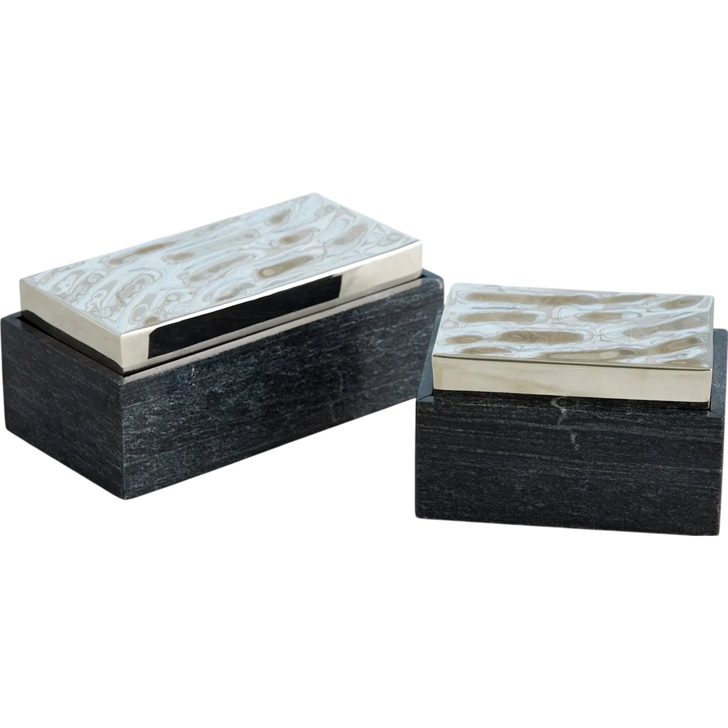 002 SI-2324371,SI-2324372 | Primary Silo | Shimmer Box by Global Views in marble. Made from unique in a unique style.