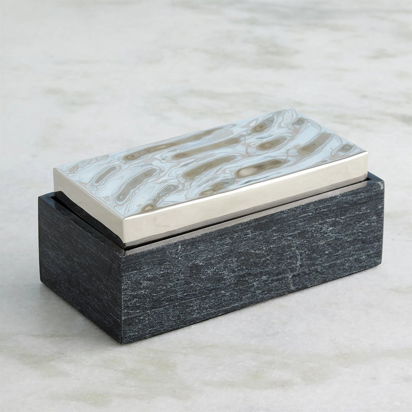 018 SI-2324371 | Additional Silo | Shimmer Box by Global Views in marble. Made from unique in a unique style.