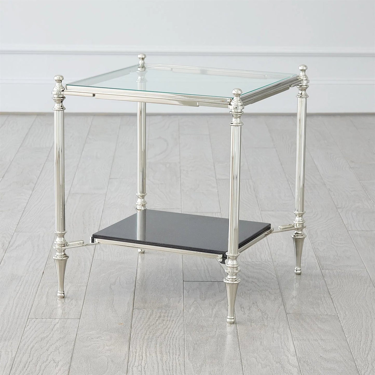 004 SI-2323958 | Lifestyle | Ford Side Table by Global Views in nickel and brass. Made from unique in a unique style.