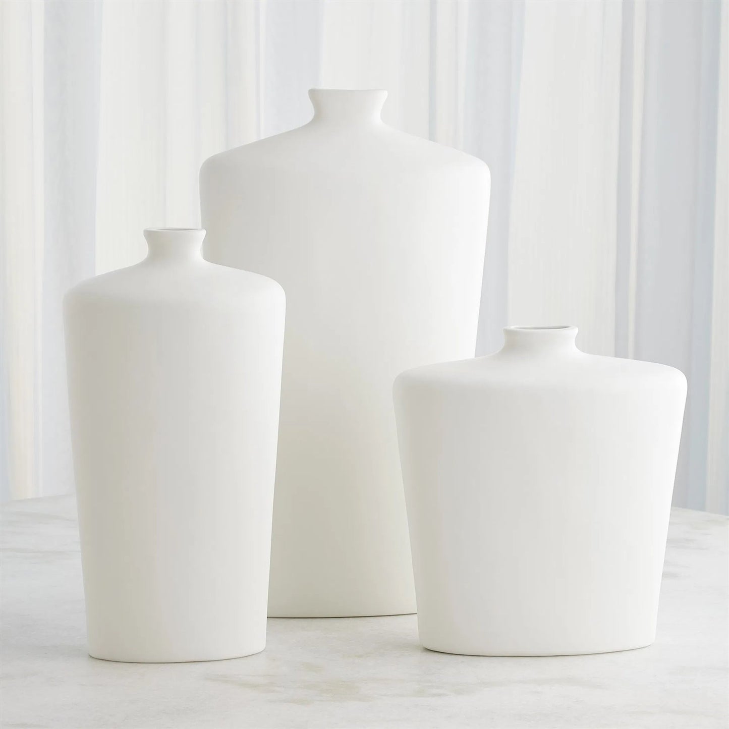002 SI-2324558,SI-2324559,SI-2324560 | Additional Silo | Terzo Vase by Global Views in matte white. Made from unique in a modern style.