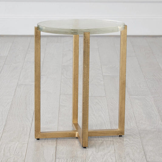 Ice Block Oval Table by Global Views in oval. Made from iron, cast glass in a modern style.