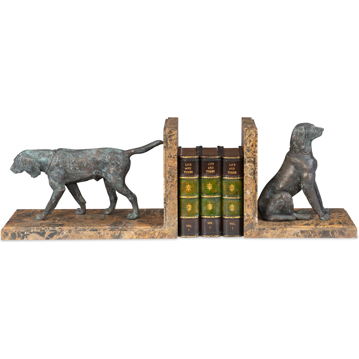 003 SI-2239016 | Additional Silo | Hunting Dog Bookends by Maitland-Smith in verdigris. Made from unique in a unique style.