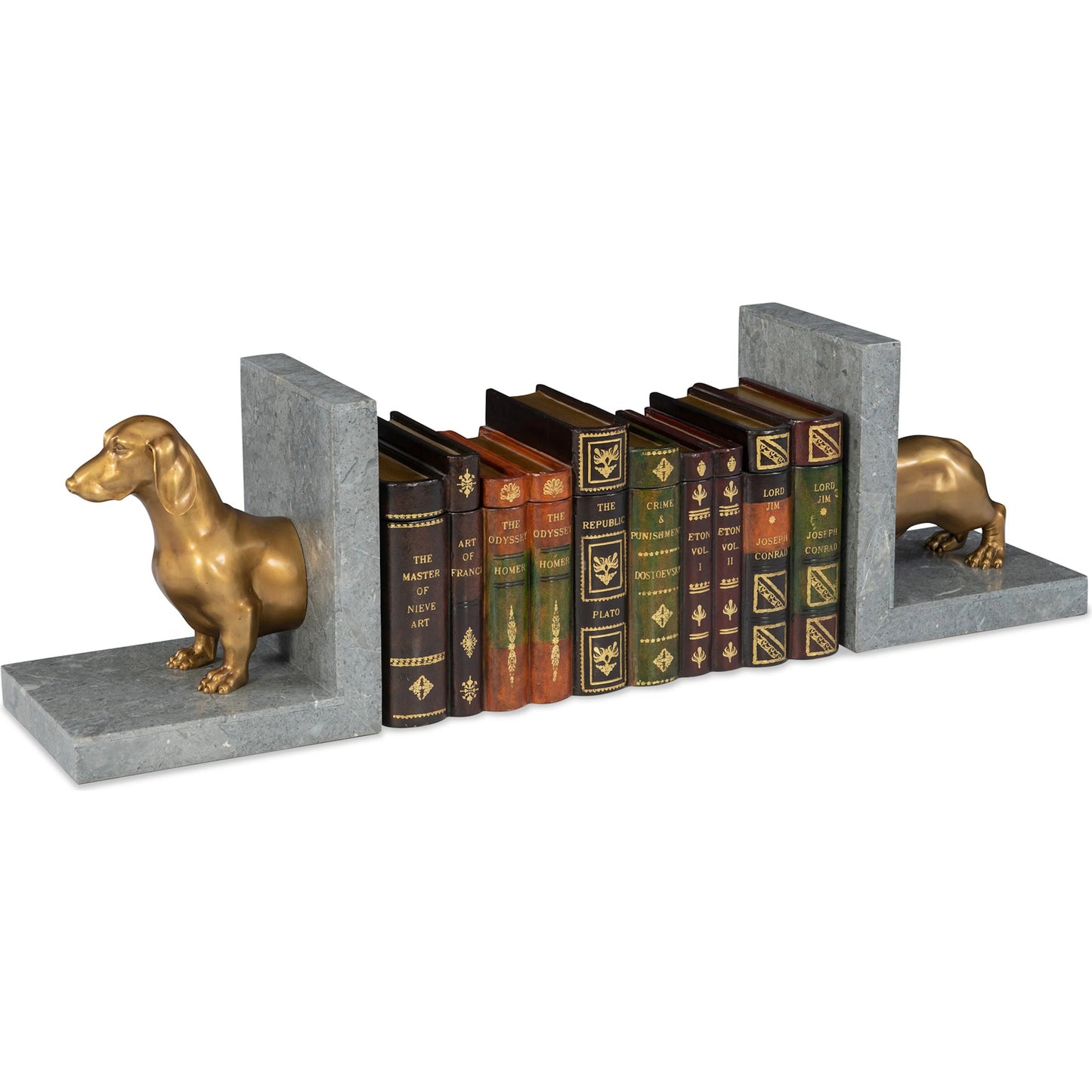 001 SI-2239021 | Primary Silo | Dachshund Bookend by Maitland-Smith in brass. Made from unique in a unique style.