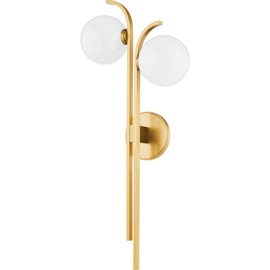 001 SI-2055252 | Primary Silo | Laval 2 Light Wall Sconce by Hudson Valley in aged brass. Made from steel in a modern style.