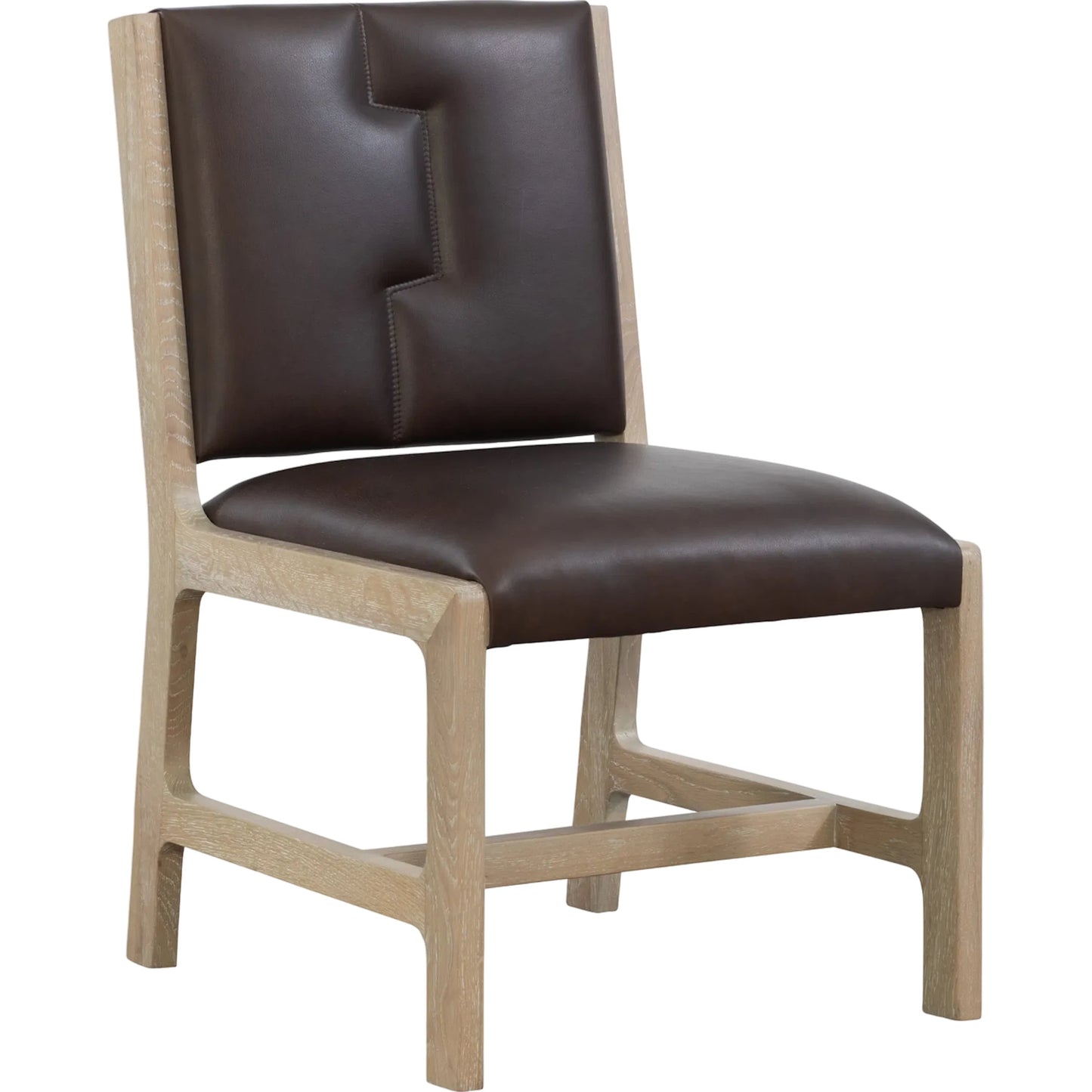 001 SI-2239031 | Primary Silo | Louie Side Chair by Maitland-Smith in chocolate brown and cerused white oak. Made from unique in a unique style.
