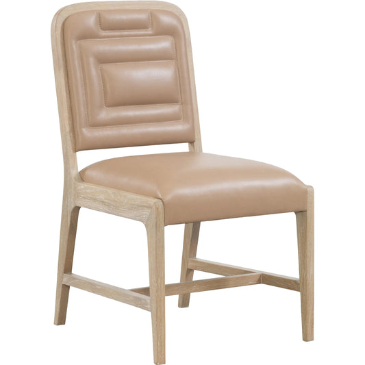 Josef Side Chair by Maitland-Smith in tan and cerused white oak. Made from unique in a traditional style.