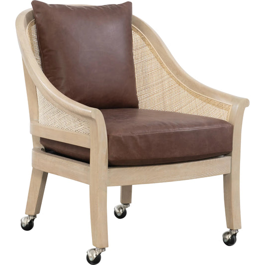 Pierson Game Chair by Maitland-Smith in hickory brown and cerused white oak. Made from unique in a traditional style.
