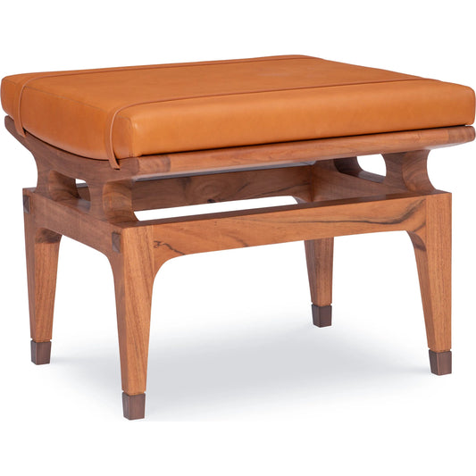 Saddle Back Ottoman by Maitland-Smith in camel. Made from unique in a traditional style.