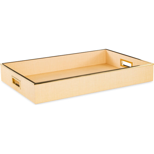 Large Raffia Tray by Maitland-Smith in polished. Made from unique in a transitional style.