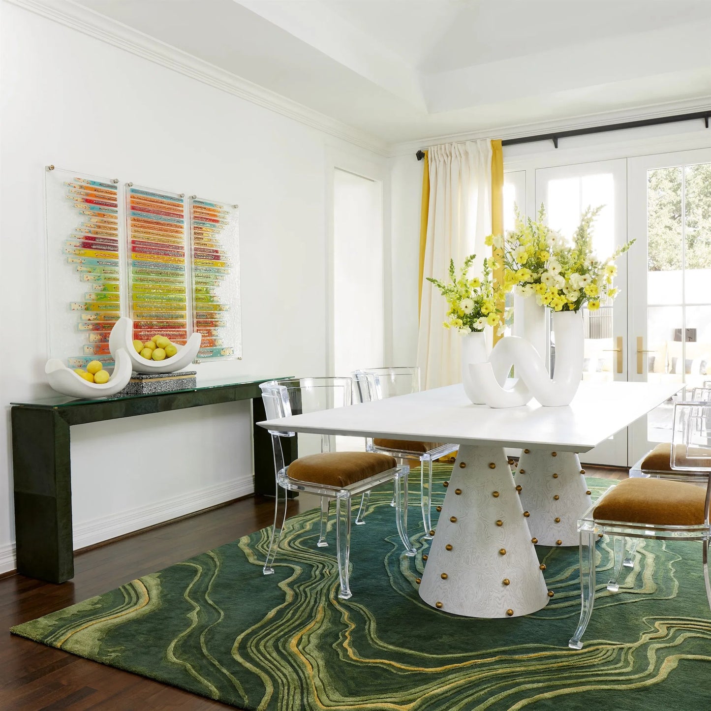 004 SI-2324473,SI-2324474,SI-2324475 | Lifestyle | Sticks Fused Glass Wall Art by Global Views in sand, red, tan and clear. Made from unique in a eclectic & global style.