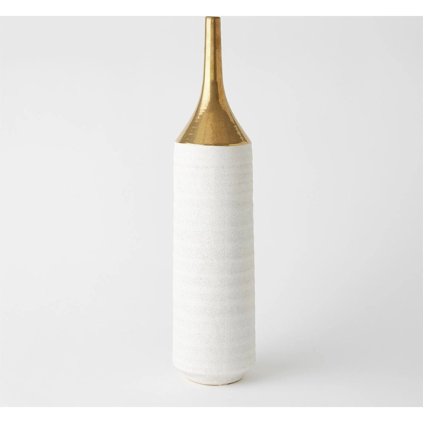 002 SR-940086 | Additional Silo | Two Toned Vase by Global Views in gold. Made from ceramic in a eclectic & global style.
