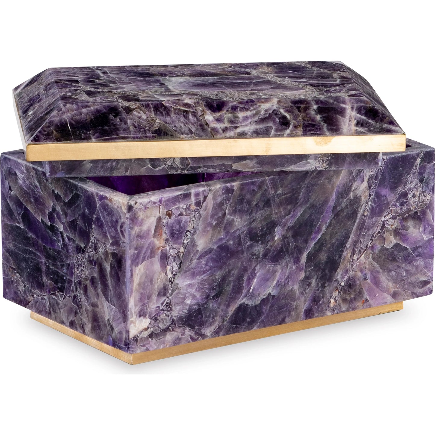 003 SI-2293509 | Additional Silo | Small Brass, Amethyst Box by Maitland-Smith in amethyst. Made from unique in a modern style.