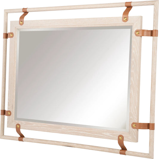 Admiral Mirror by Maitland-Smith in cerused oak. Made from unique in a transitional style.