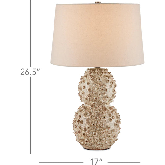 Barnacle Table Lamp by Currey and Company in ivory, brown. Made from ceramic in a modern style.