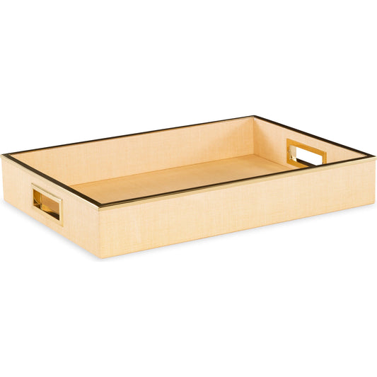 Small Raffia Tray by Maitland-Smith in polished. Made from unique in a transitional style.