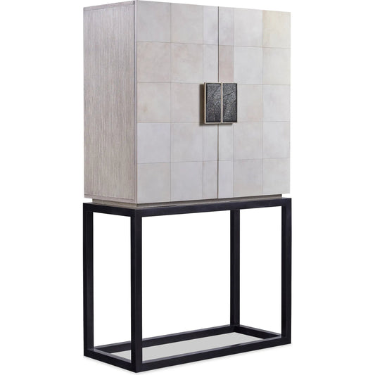 Apollo Bar Cabinet by Maitland-Smith in vellum. Made from unique in a transitional style.