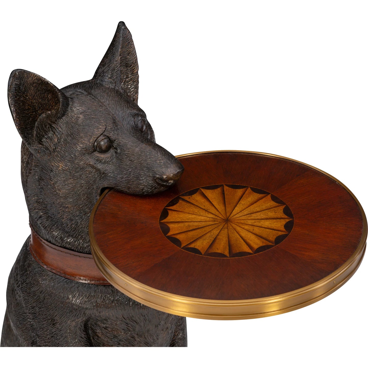 004 SI-2441040 | Closeup | Corgi Accent Table by Maitland-Smith in antique brass, brass accents. Made from unique in a eclectic & global style.