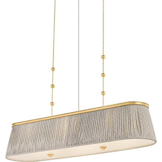 005 SI-2544278 | Primary Silo | Valeria Linear by Hudson Valley in aged brass. Made from linen in a unique style.