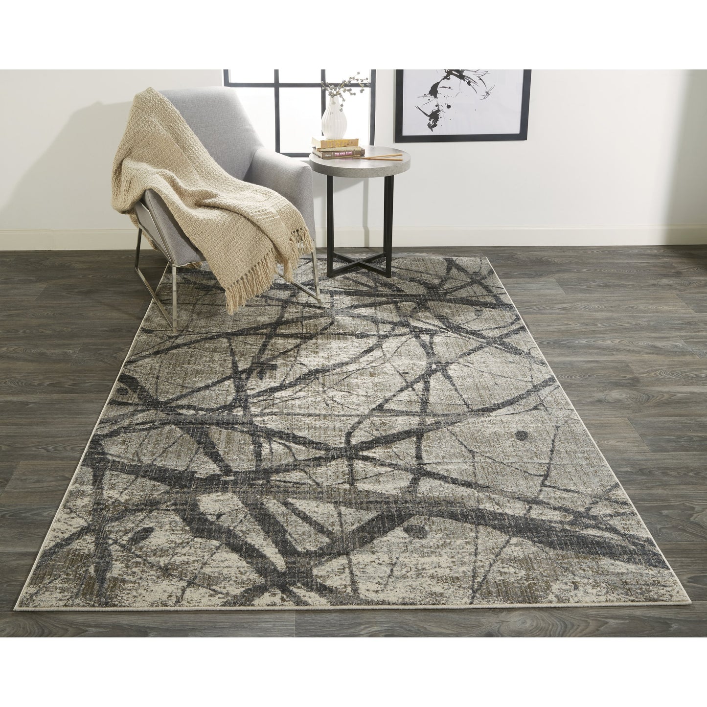 014 SI-1752434,SI-1752435,SI-1752436,SI-1752437,SI-1752439 | Lifestyle | Kano Transitional Rug - 3877F by Feizy in taupe, gray, ivory. Made from polypropylene, polyester in a unique style.