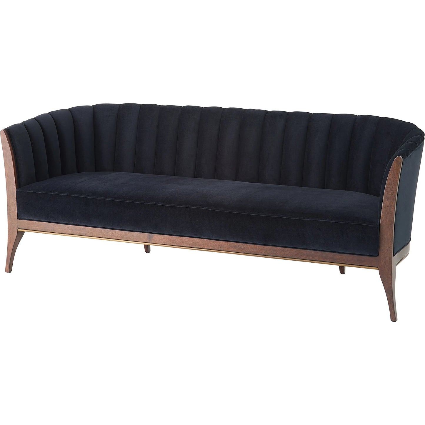 013 SI-2445523 | Additional Silo | Channel Back Sofa by Global Views. Made from solid walnut, fabric, wood, 100% cotton, double rub: 50,000 in a modern style.