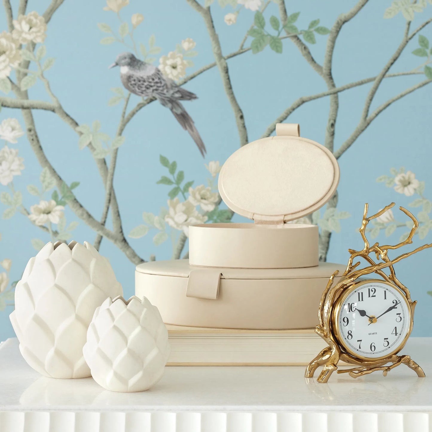 005 SR-893415 | Additional Silo | Twig Clock by Global Views. Made from brass in a eclectic & global style.
