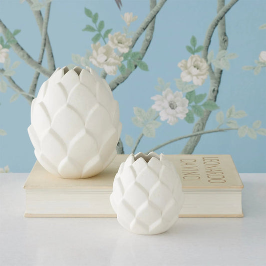 Artichaut Vase by Global Views in white. Made from unique in a modern style.